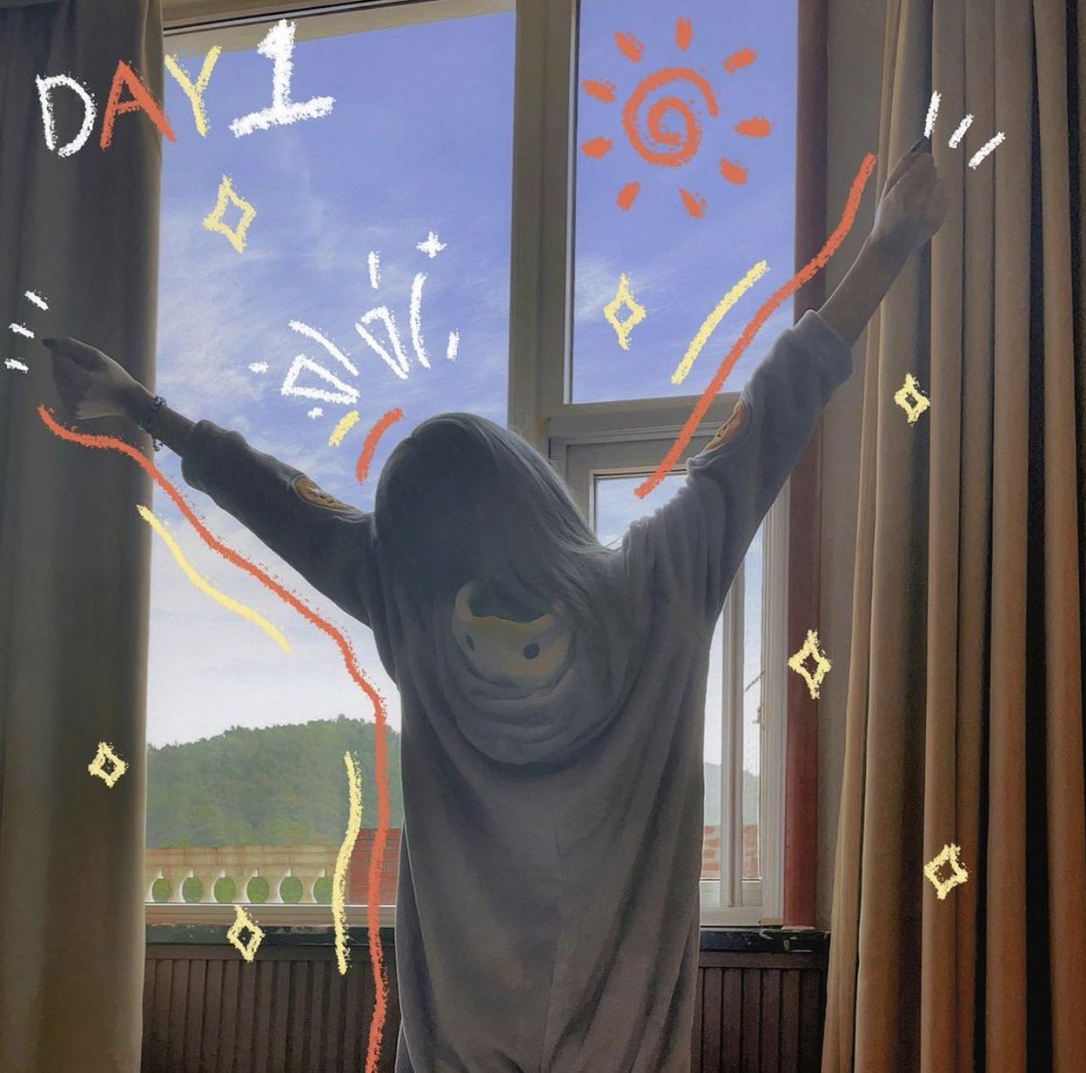 blisserafim's tweet photo. can we talk about how cute she edits her photos and video to update us all on what she's doing during her quarantine? like she can simply post the pictures but she takes time doing edits and putting doodles on it to make it look nicer 😭❤ https://t.co/OYMOiJu45o