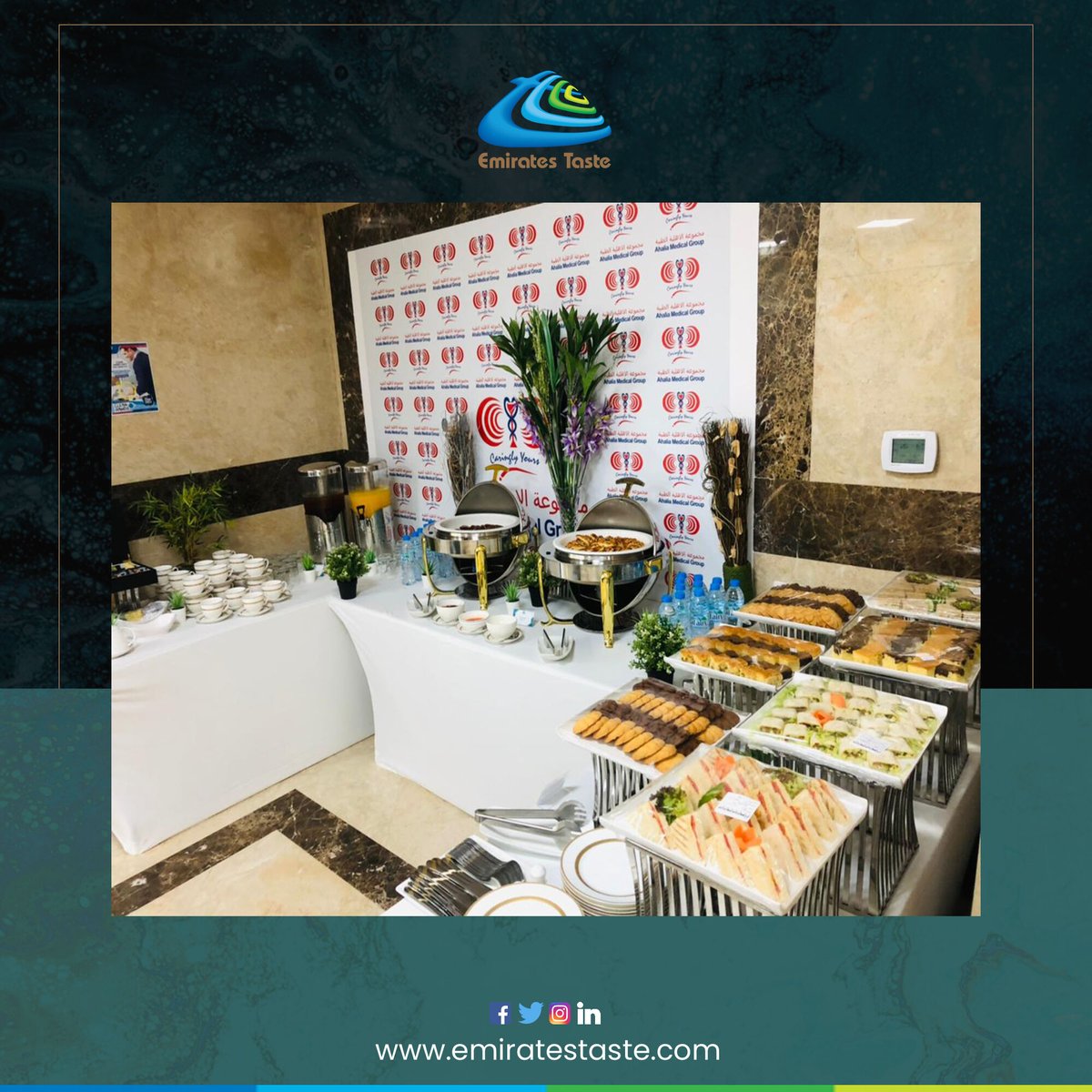 EmiratesTaste's tweet photo. Enjoy our high-end delights, premium sandwiches with freshly baked artisan bread, salads, coffee, tea, juices or mocktails at your next corporate catering event.
#CorporateCaterers #UAE https://t.co/FRtXhP4Gdl