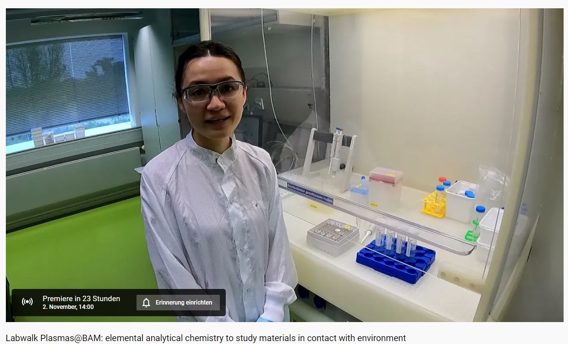 BAMResearch's tweet photo. +++ Starting now +++: Virtual #labwalk "Plasmas@BAM" 🎥 by @BjornMeermann & team
Link 👉 https://t.co/LmdkHHkmvE
#BerlinScienceweek2021 #SciencewithImpact https://t.co/xVOdr2A3HQ