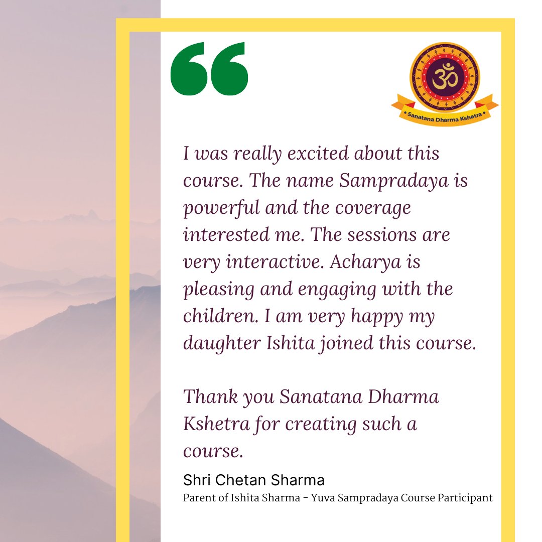 classletweets's tweet photo. It is always fulfilling to know from Parents that we're making a difference!
Two batches of Sampradaya courses are happening &amp; we're delighted to know that the course is well-received by participating children &amp; their parents
#Dhanyavada #Sampradaya #SanatanDharma #SanatanaDharma https://t.co/22TGwOeURv
