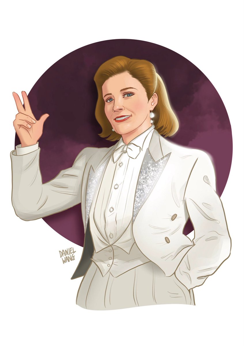 kitkatJanebae's tweet photo. Happy #TrekTuesday everyone! I recently commissioned @artfully_daniel for a portrait of Janeway in her Killing Game white suit and it turned out beautifully! Ty Daniel for this awesome piece of art to add to my collection. I love it so much!🖖 https://t.co/ulV43dwV2y