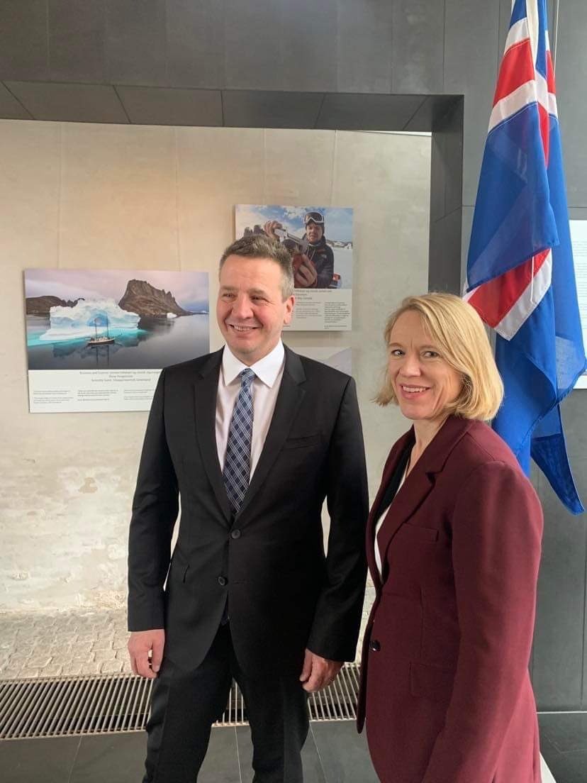 Pleasure to meet FM @AHuitfeldt for the first time. We agreed that 🇮🇸&🇳🇴 must continue to work together towards our shared values, e.g. within the @ArcticCouncil, the @UN and the #EEA-cooperation.