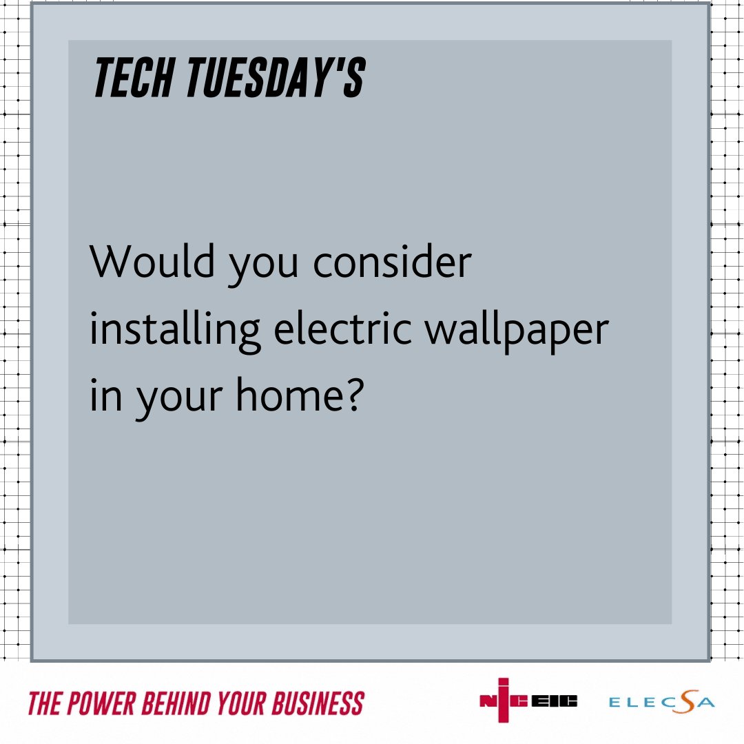 We're talking tech this Tuesday and more specifically Electric Wallpaper.

Electric wallpaper is a heating method that combines graphene, copper strips and 24 Volt AC to emit infrared heat around your home.

Would you make the switch to electric wallpaper? #TechTuesday