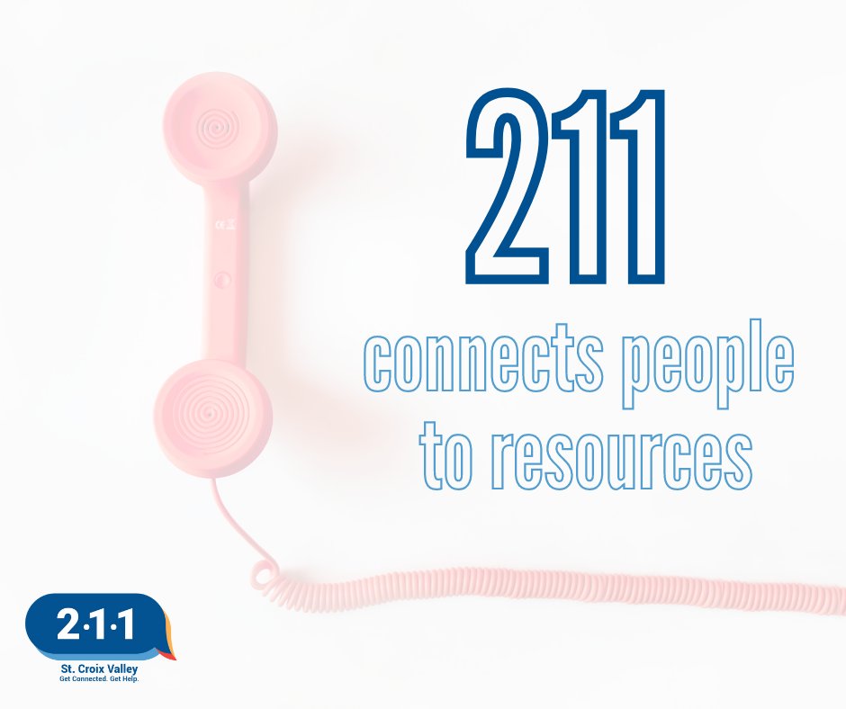 UnitedWaySCV's tweet photo. 211 connects individuals and families to resources and services right here in their community. Call 211 (or dial 877-947-2211 if non-715 area code), or text your zip code to 898211 to get connected today. https://t.co/o5oAKt6uPe
