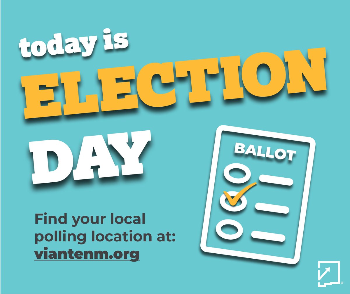 ELECTION DAY! Find everything you need to know before you vote at VianteNM.org. Happy voting!

#NMVotes #GetOutTheVote #Vote #NMPol