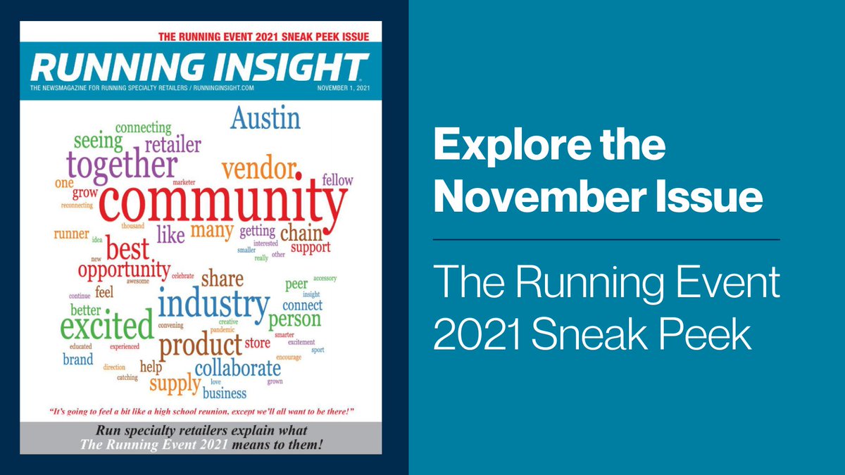 InsightRunning's tweet photo. In this month's Running Insight, retailers explore what #TRE21 means to them. Plus, get a sneak peek at this year's event: https://t.co/6uYNB2gC8V https://t.co/lHRKkwaebF