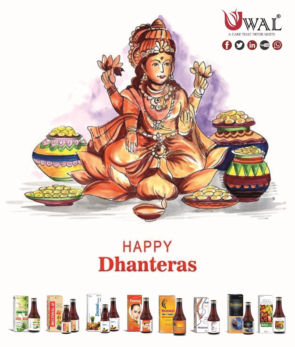 UwalHealthcare's tweet photo. May this Dhanteras endow you with opulence and prosperity. May happiness come to your steps easily. 
Shubh Dhanteras!

#uwal #healthcare #astra #indo #pharma #india #pharmaceutical #festival #festiveseason #prosperity #happiness #health #madeinindia https://t.co/FK8H1Z91Xc