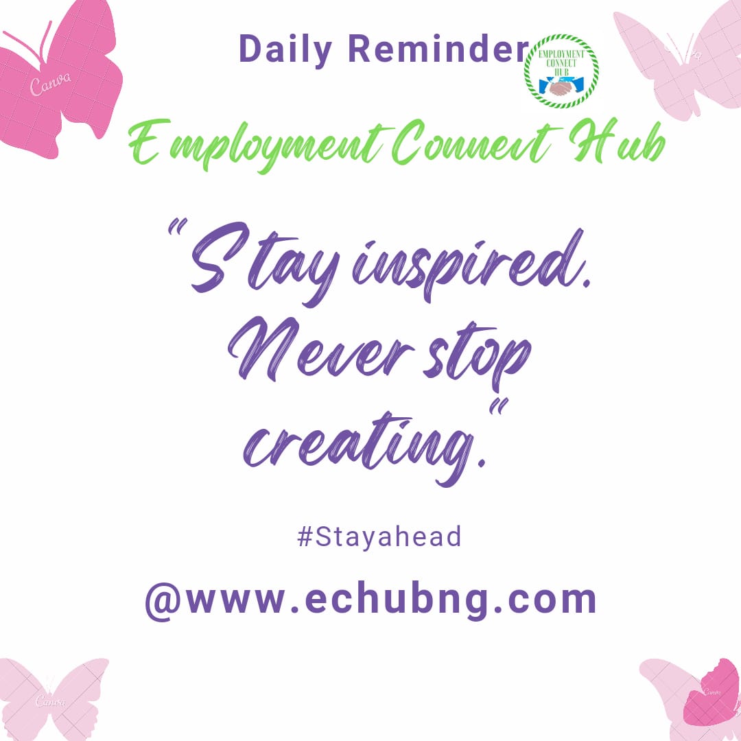 ECHubGE's tweet photo. #DailyReminder 
|Employment Connect Hub|
Attacking Unemployment In West Africa| Visit Our Website https://t.co/qbHCuetNWO or https://t.co/iXOJQZ8ZaF for more Information.

#EmploymentConnectHub #ECHubng #ECHub #Africa #Employmentopportunities #WestAfrica #GhanaEmpire https://t.co/B1py6MDQZx