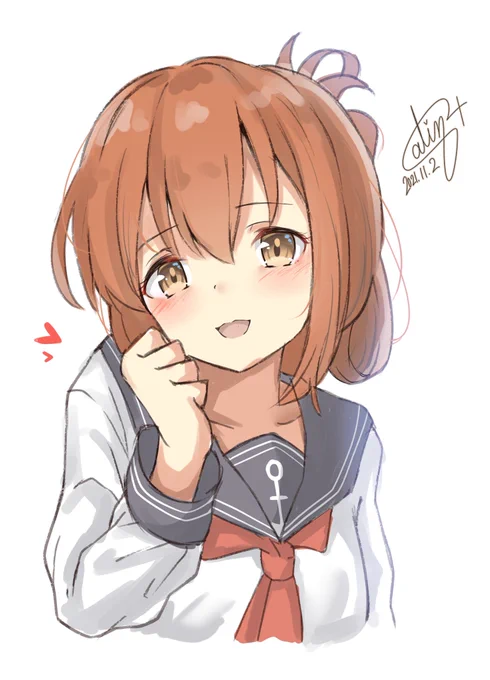電ちゃんを描きました🤗✨💕

#艦これ版深夜の真剣お絵描き60分一本勝負 
#艦これ版真剣お絵描き60分一本勝負_20211102   #艦これ 