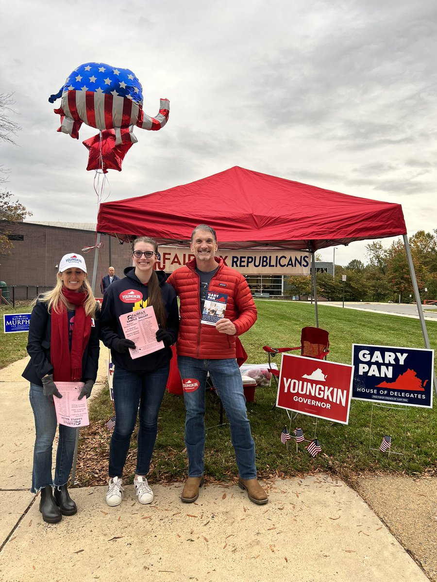 Working the polls for Gary Pan, Glenn Youngkin, Winsome Sears and Jason Miyares - GO TEAM!!