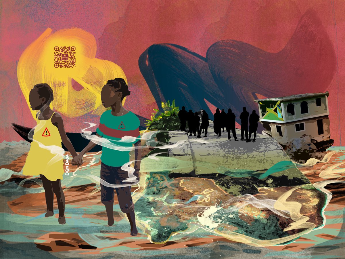 realdondadaja's tweet photo. Had the pleasure of doing a piece for the British High Commission for #COP26 Conference this year depicting the impact of Climate Change in Jamaica🇯🇲 . 

Titled : Kintyre 🌀 https://t.co/m37DTjP4db