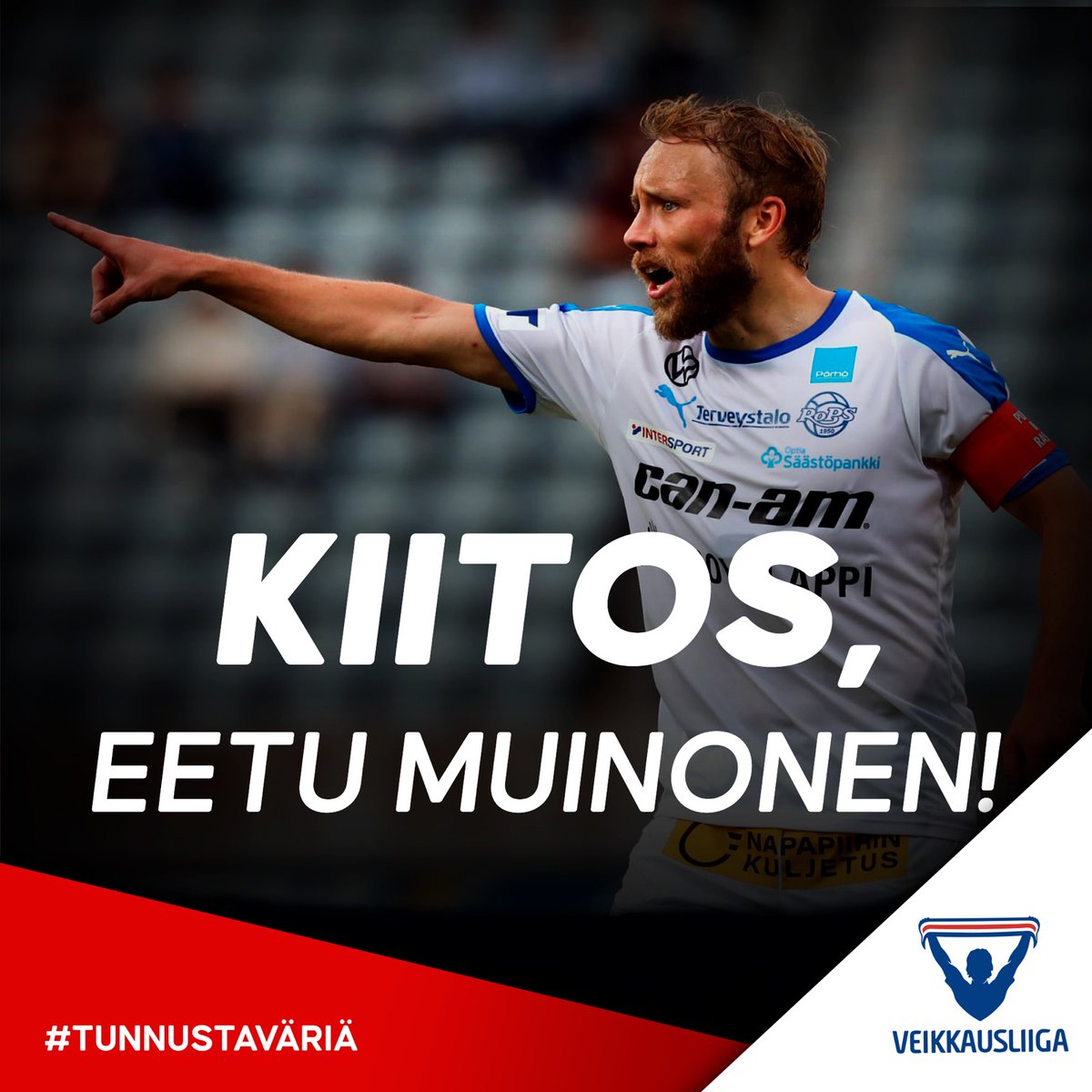 Veikkausliiga's tweet photo. 238 ottelua Veikkausliigassa pelannut ja Suomen mestaruuden MyPan paidassa vuonna 2005 voittanut Eetu Muinonen on kertonut tänään päättävänsä upean uransa.

Kiitos kaikesta, Eetu!

#veikkausliiga #tunnustaväriä 
#kiitos https://t.co/fes9DNCi7F