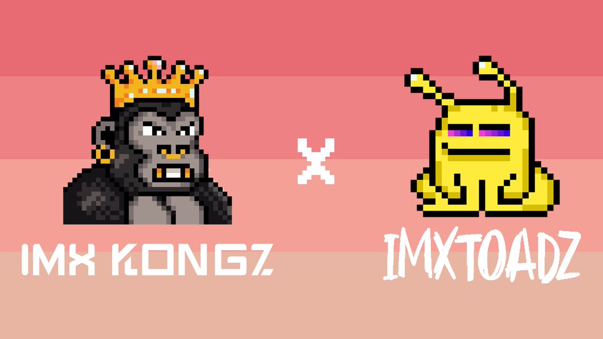 imx_kongz's tweet photo. IMX is all about the community and we’re excited to announce that we are partnering up with @IMXToadz to build a better ecosystem for our communities! 🔥🔥🔥

***Toadz are minting today, check them out and share some bananas, Kongz! 🍌🍌🍌 

#NFTCommunity #ImmutableX https://t.co/RsAVKMqRIl