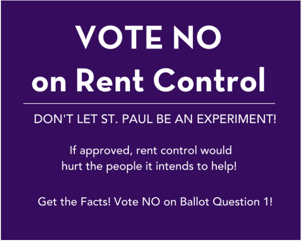 Election Day! Adam Smith wants you to Vote NO on Rent Control (Question 1) Long story short: Question 1 will do NOTHING to ease St. Paul's housing problems. Happy to answer questions about why Q1 is bad for St. Paul, bad for renters, and bad for taxpayers. <a href="/ThinkTwiceSTP/">#ThinkTwiceSTP</a>