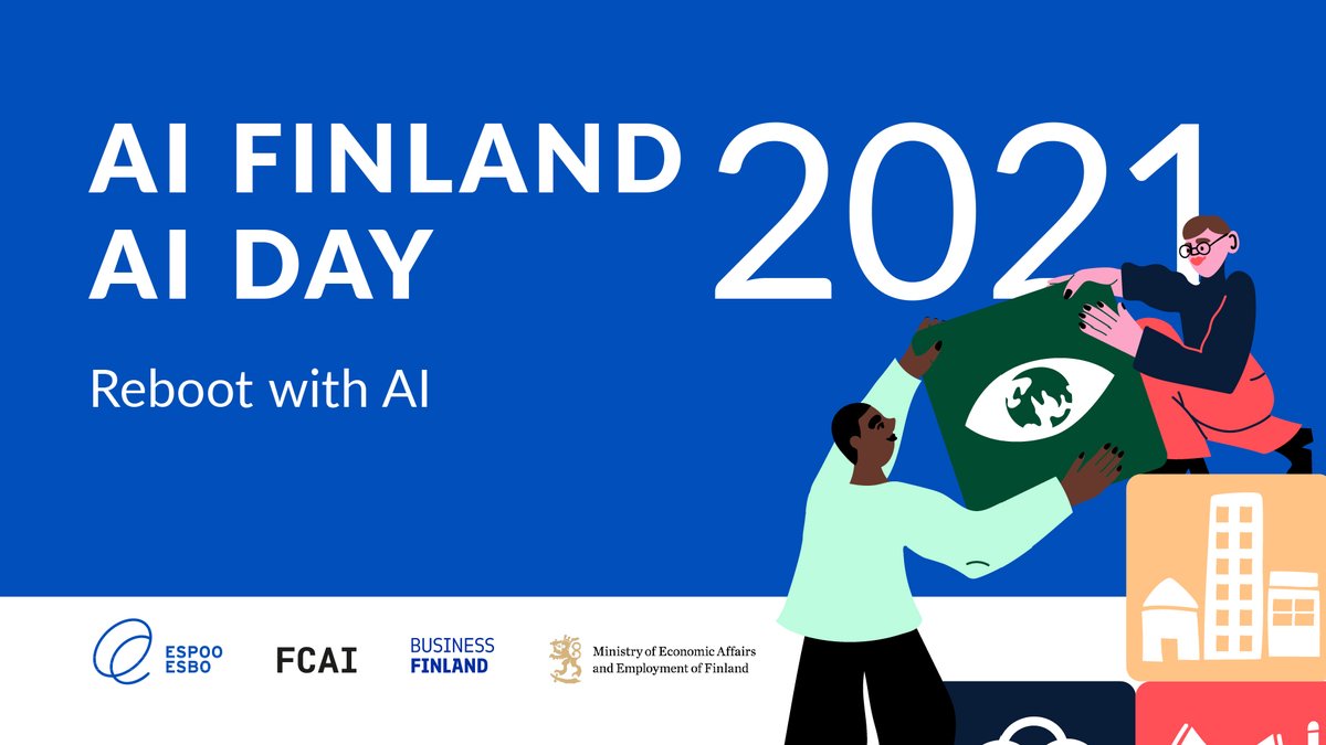 EspooEsbo's tweet photo. Join more than 1000 people from 45 countries in the virtual program of #AIFinland2021 &amp; #AIDay2021 on November 4th.
Registered participants can choose any topic and content from both tracks and participate in interactivity, discussions and fun on the joint event virtual platform. https://t.co/9efnsb0DjH