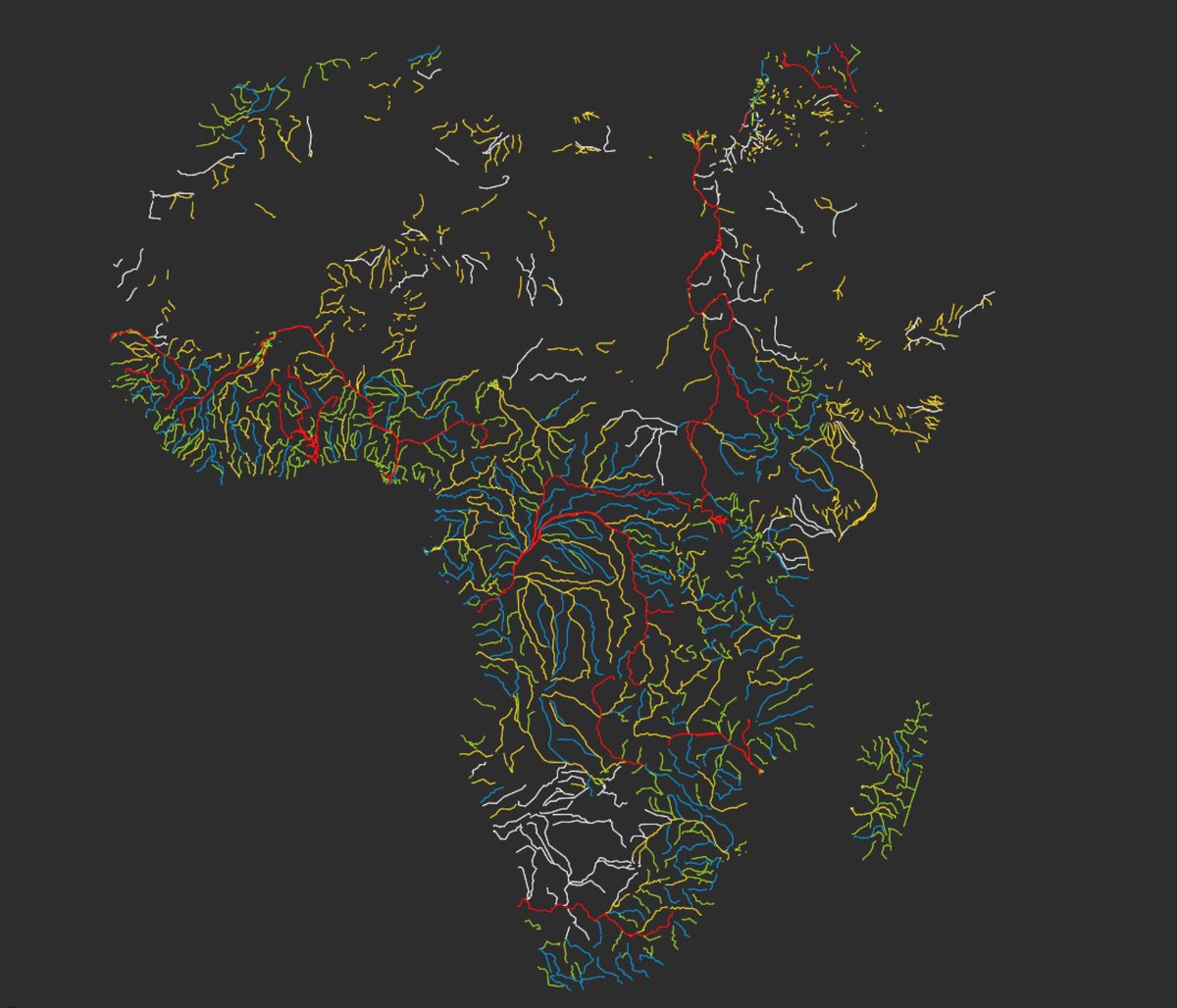 akukoio's tweet photo. Day 2 - Lines.  Rivers of Africa #30DayMapChallenge https://t.co/a1qZyBpC7S https://t.co/GnsZThrji6