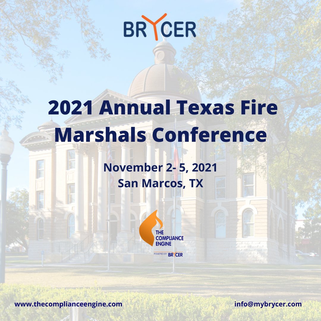 MYBRYCER's tweet photo. Nicholas S. Immekus and our new Business Development Representative, Matthew Duenas, are in Texas for the 2021 Annual @TXFMA Conference! #thecomplianceengine

To schedule a demo in San Marcos: https://t.co/NE3sgneKzT

#CRR #ITMreporting #brycer #fireprevention https://t.co/FX8vW0hca0