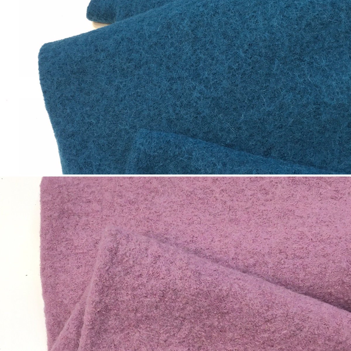 Gather_N_Sew's tweet photo. The colours of these boiled wool fabrics are just beautiful 😍 They are easy to sew and if you are making a coat this winter they will be snuggly and warm. You can also use them to make warm skirts 💕 #boiledwool #boiledwoolfabric #wool #woolfabric #coatfabric https://t.co/l08ROOfUTR