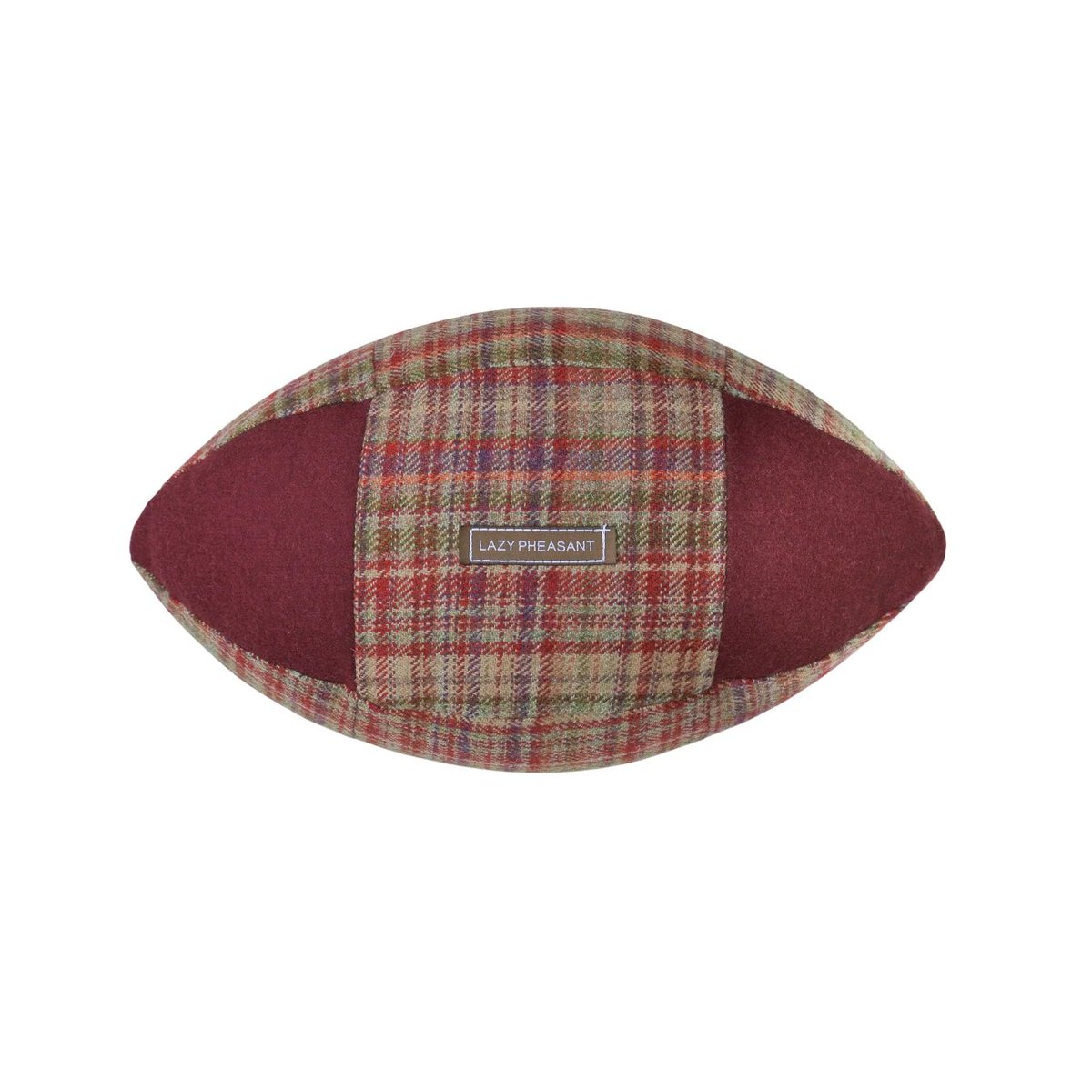 Just got this rugby-shaped cushion from Lazy Pheasant's collection of ‘Lazy Lineout’ rugby ball cushions. Good for watching rugby and useful for spin pass practice....