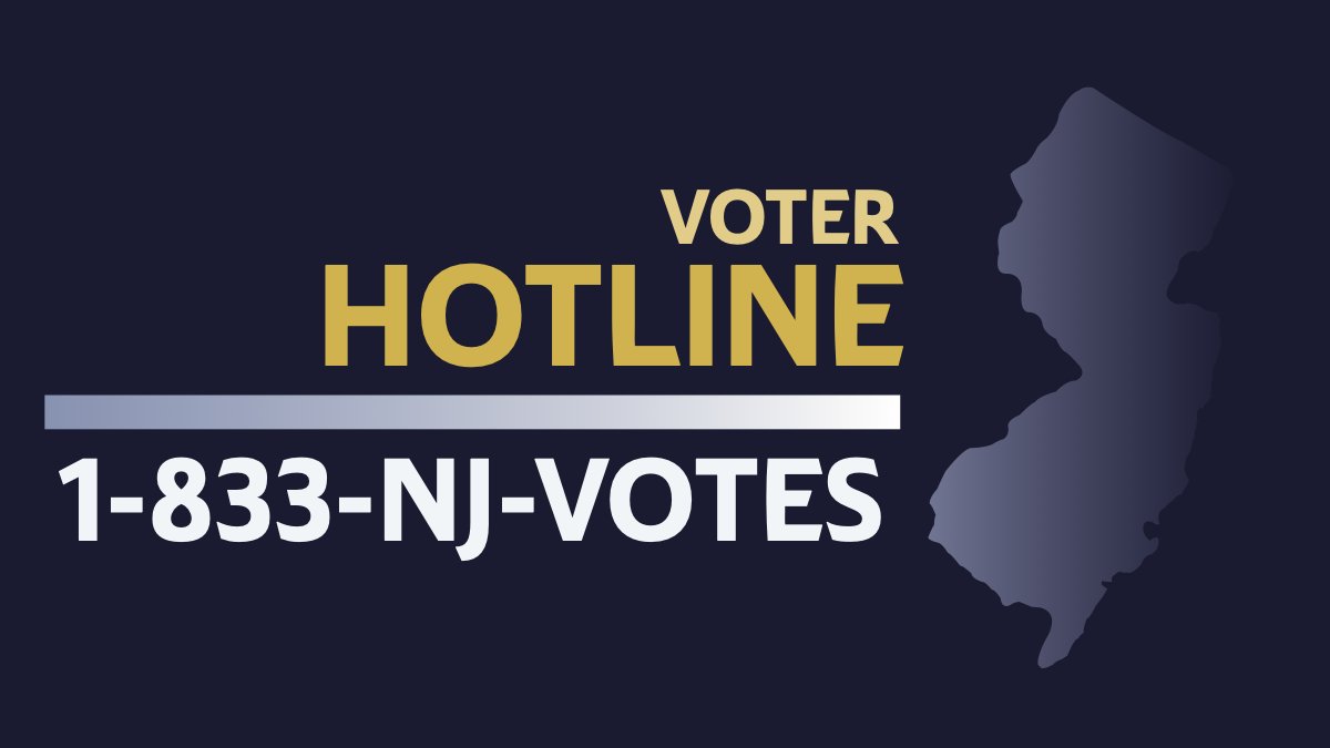📞 If you have a question about voting or see any issues at the polls today, make sure you call the Voter Protection Hotline at 1-833-NJ-VOTES (1-833 658-6837).