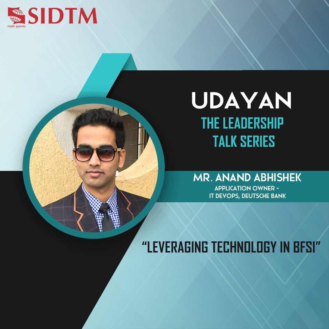 Symbiosis_SIDTM's tweet photo. @Symbiosis_SIDTM Pune feels privileged to have hosted #alumnus Mr Anand Abhishek, Application Owner-
#ITDevOps at @DeutscheBank to give valuable insights on the topic “Leveraging #Technology in #BFSI sector.”
@symbiosistweets
@SIDTMAlumni
#Digital
#Telecom
#SIDTM
#MBA https://t.co/tCPCiz5o23