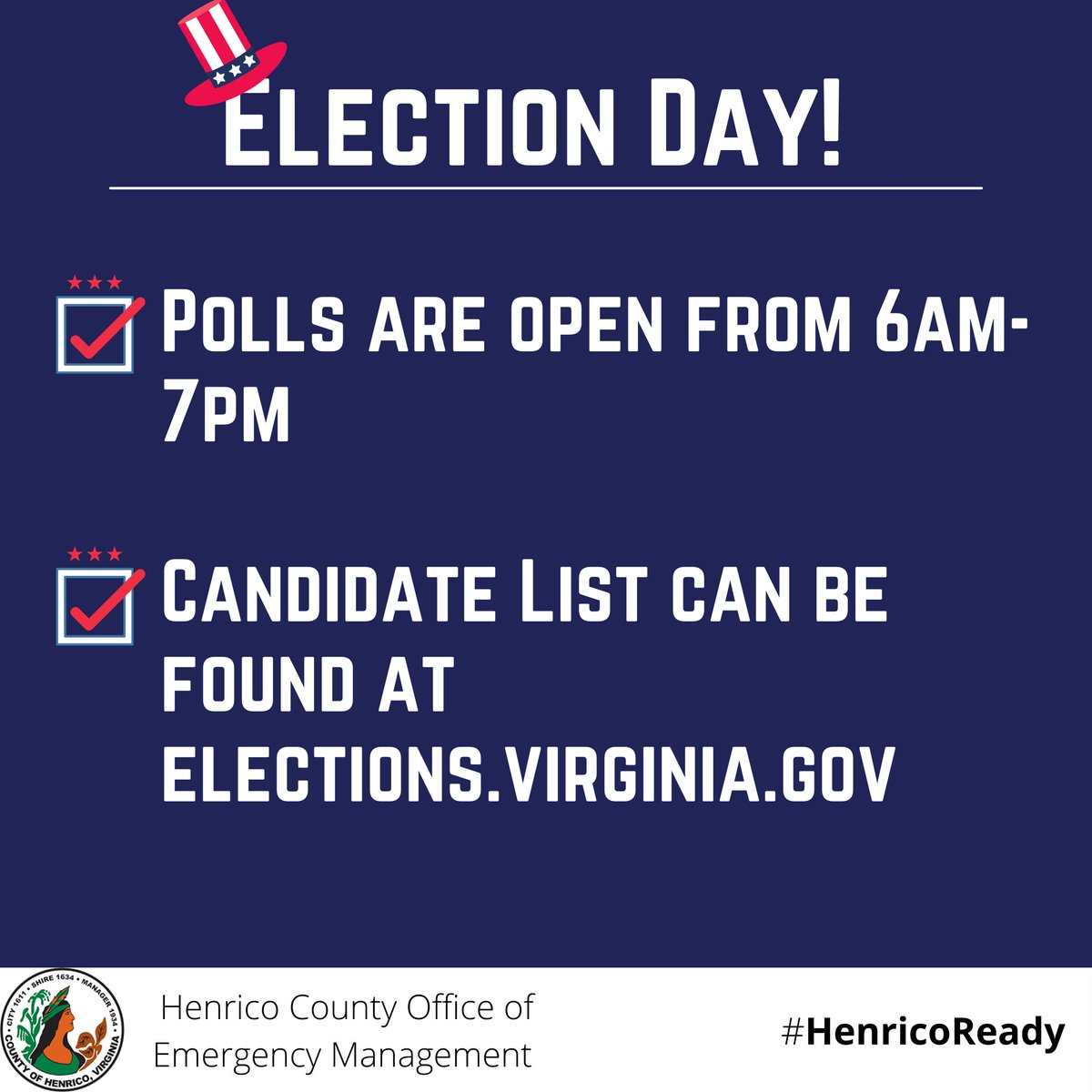 It's Election Day. Be sure you get out and vote today! 🗳️