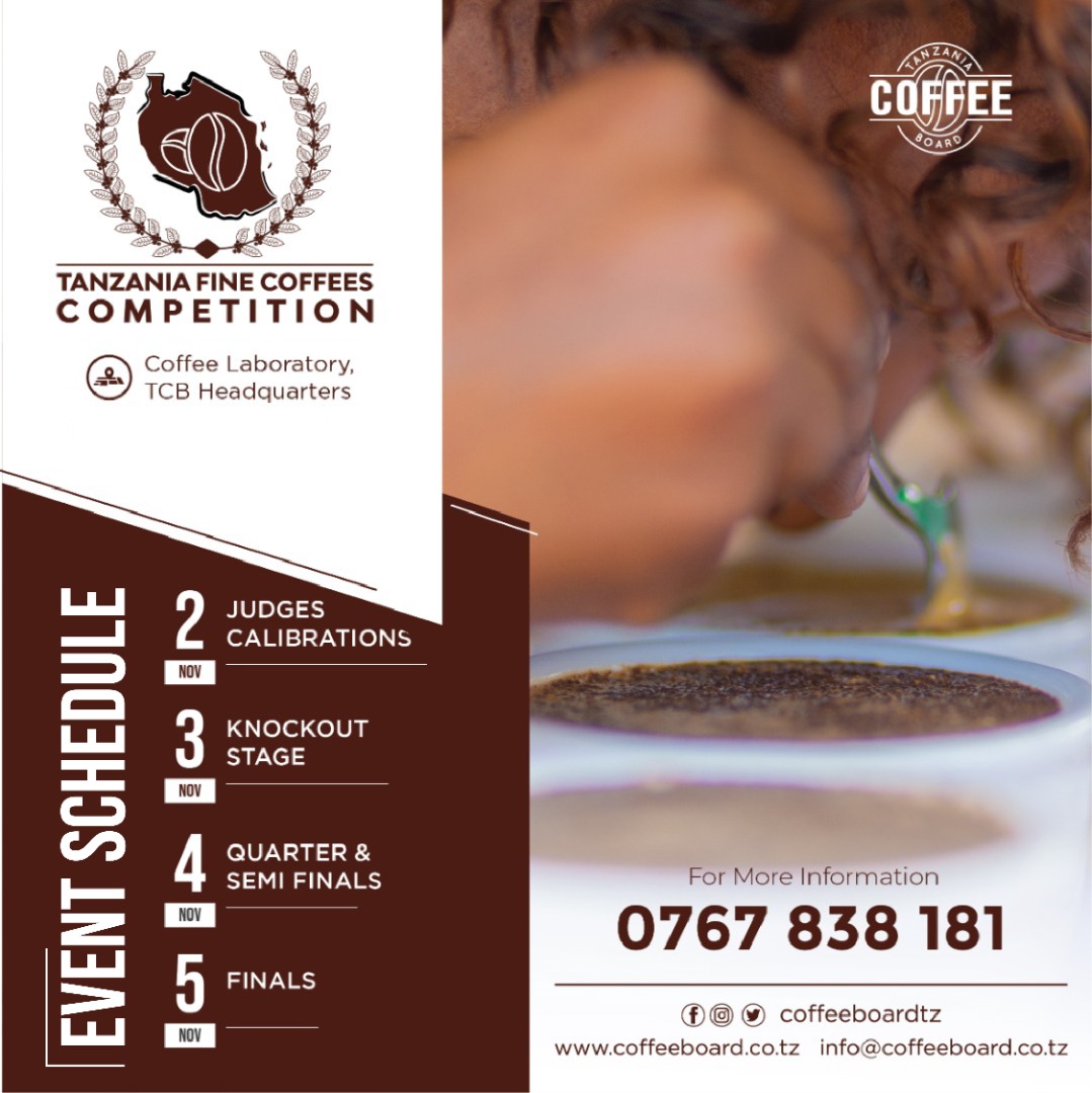 coffeeboardtz's tweet photo. Tanzania Fine Coffees Competition 2021 Schedule 
@tzagriculture 
#tanzaniacoffee https://t.co/OrNGeQ2IFL