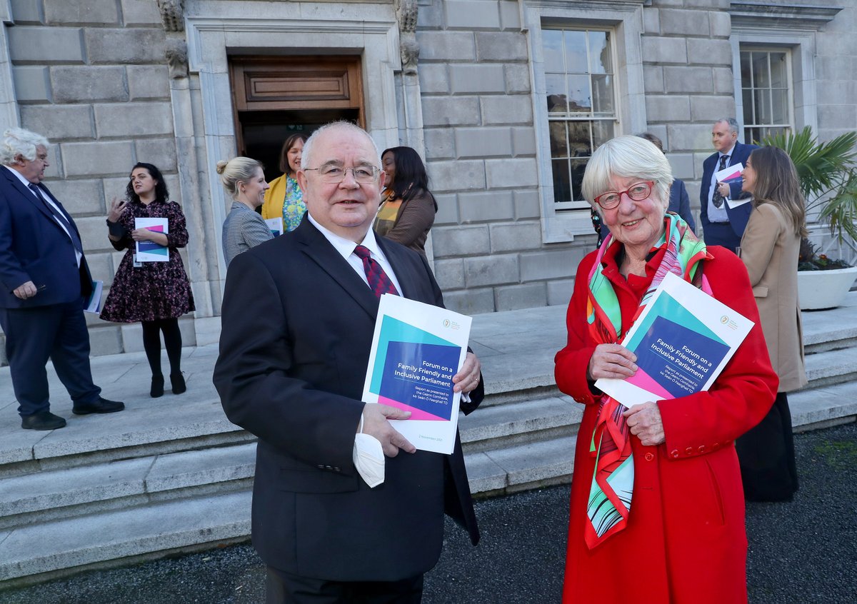 OireachtasNews's tweet photo. The Ceann Comhairle @SOFearghail has today received the report of the Forum on a Family-Friendly and Inclusive Parliament. #seeforyourself #FamilyFriendly 

Press Release: https://t.co/fINpjgEw2I 
Read the full report here: https://t.co/hennOjYYOK https://t.co/RCE0HhsWbW