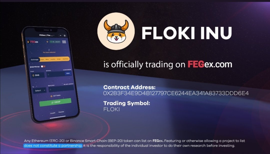 FegtokenItalia's tweet photo. 🎉 NEW #FEGex listing! FEG would like to extend a warm welcome to

@RealFlokiInu | #FLOKI
🚨NOW ON https://t.co/8pBAJOgwfu!

Thanks for accepting our invite to #ListOnFEGex! 😊

#SmartDeFi #BringingDeFiTogether #DeFi #crypto #BTC #ETH #ADA #BNB  #BSC  #Solana $FEG https://t.co/ISlAiK7Iv8