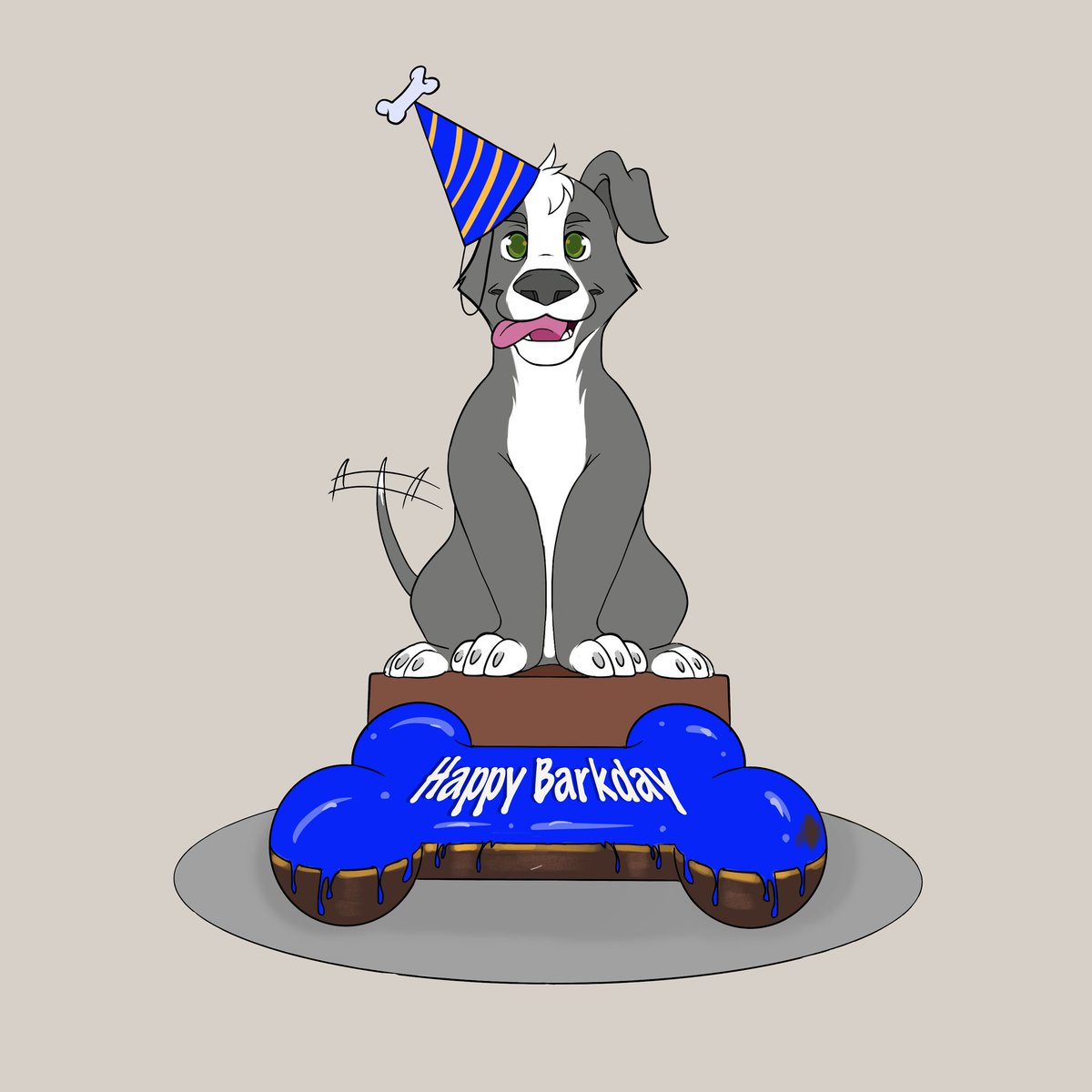 Happy Barkday to mmeeeeeee!!
Thank you @BullwarkYeti for this adorable piece &lt;3
#birthday #happybirthday #art #furryart #puppy #happybarkday #pibble #pittie #pitbull