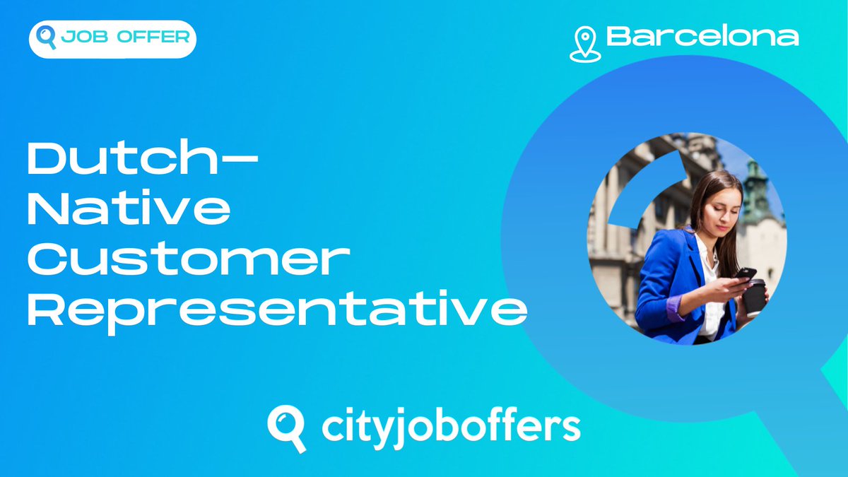cityjoboffers's tweet image. We seek a #Dutchnative who wants to work as a #CustomerRepresentative in the #Fashionindustry

Are you ready for a new challenge in #Barcelona? Send us your resume to: recruitment@cityjoboffers.com or check out the job description at our website: bit.ly/3BB6Q4Y