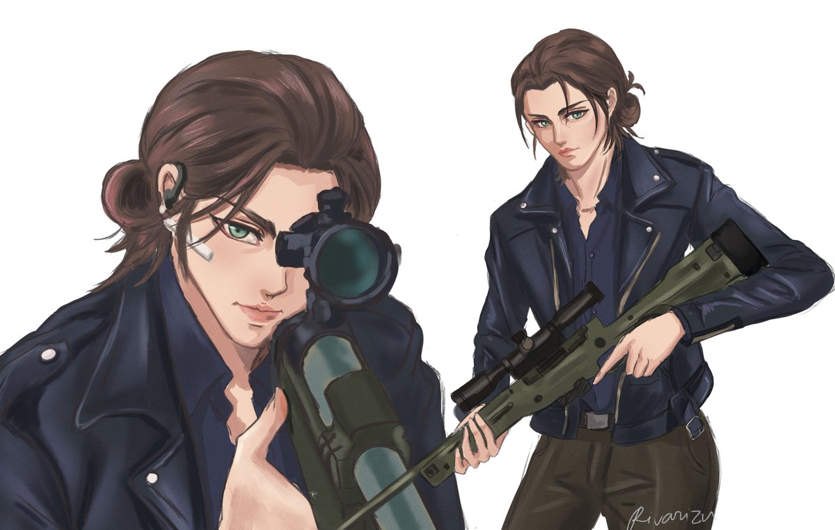 RIVARIZU's tweet photo. Sorry for my late entry for #ErenWeek2021 😅

Eren Yeager ala Shuichi Akai kind of undercover FBI agent who is an excellent marksmen.

Combination of Day 3,4 &amp; 7? 

#erenyeager #AttackOnTitan https://t.co/1RKAvwA1LK