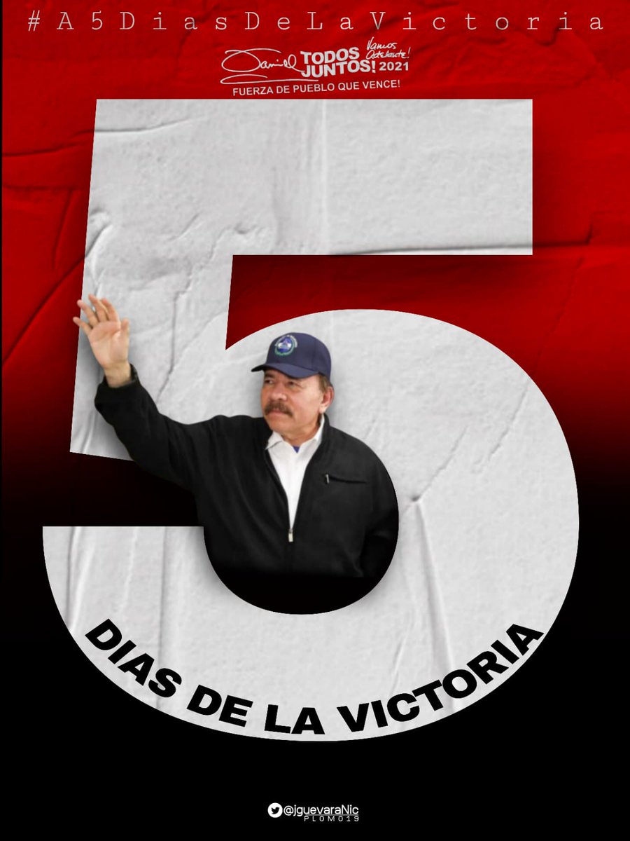 Estamos solamente #A5DiasDeLaVictoria y seguiremos luchando:

✊¡Vamos por más Victorias!✊

#ElPuebloPresidente #ConDanielEnLa2 @SilvioUve @BrownSugarNic @WALTERMALTA @DrSuazo915