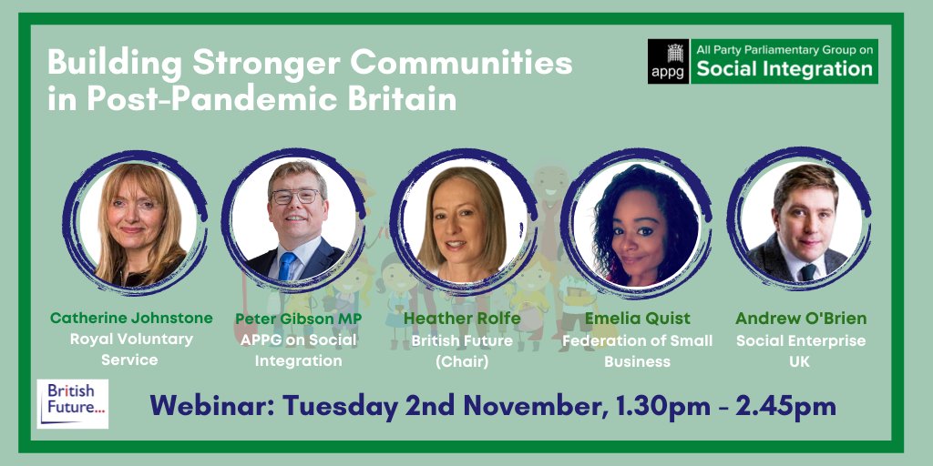 British Future (@britishfuture) on Twitter photo Starting soon: our 'Building stronger communities in post-pandemic Britain' webinar with <a href="/IntegrationAPPG/">APPG on Social Integration</a>. We'll post a link to the live stream once the event starts britishfuture.org/event/building⦠Starting soon: our 'Building stronger communities in post-pandemic Britain' webinar with <a href="/IntegrationAPPG/">APPG on Social Integration</a>. We'll post a link to the live stream once the event starts britishfuture.org/event/buildingā¦