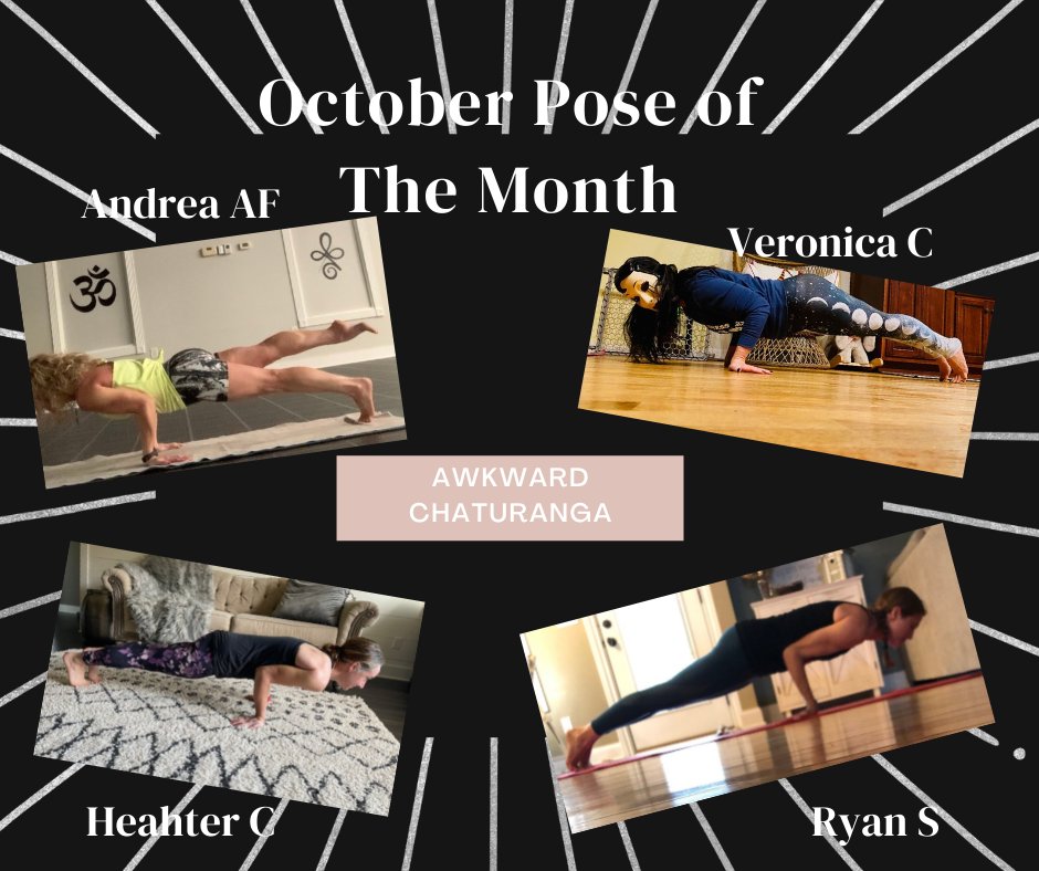 HotYogaBG1's tweet photo. Closing out October, Pose of the Month, Awkward Chaturanga.  #yogafun #yogaeveryday #goals #yogafriendsrock #chaturanga #hotyoga #poseofthemonth https://t.co/WHWL3JTbHR