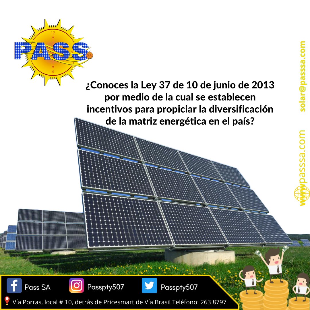 passpty507's tweet photo. En PASS,SA tenemos experiencia en la correcta ejecución de las instalaciones para que nuestros clientes obtengan el amparo de la ley. 
Te esperamos en PASS S.A, todo en energía solar💡
Visita nuestra página web: https://t.co/z7163E99ii
#panelsolarpanama #panelessolares https://t.co/JjgGtiRfLM