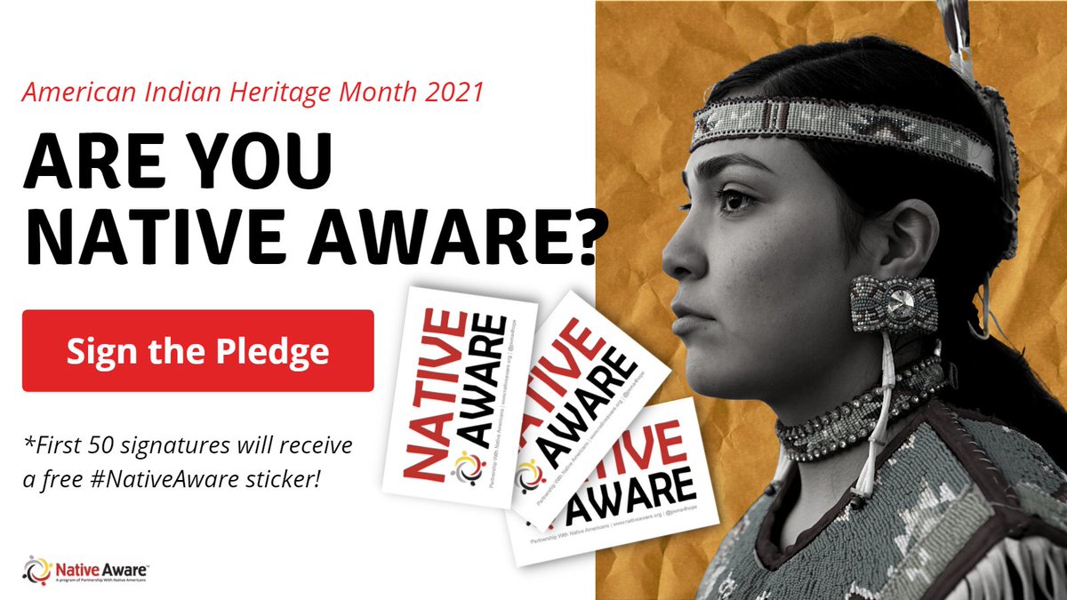 Many are still unaware of the disparities Native American people face daily. Sign the pledge to be more #NativeAware. The first 50 signers on this day will receive a limited-edition #NativeAware sticker!
#SignthePledge 👉 ow.ly/nilw50GCwnI