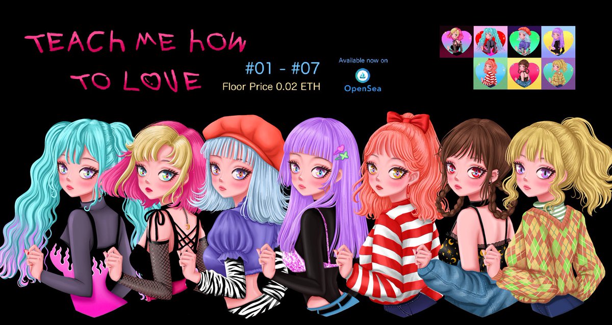 ⚡️New Collection⚡️

💜 Teach me how to love 💖
#01 - #07

Let's cheer up little girl “Summer” on her first date. Follow to see how cute she will dress and will he like her? Let’s find out!

Check this out on
opensea.io/collection/tea…

#NFTCommunity #nftcollectors  #NFTartist #NFTs