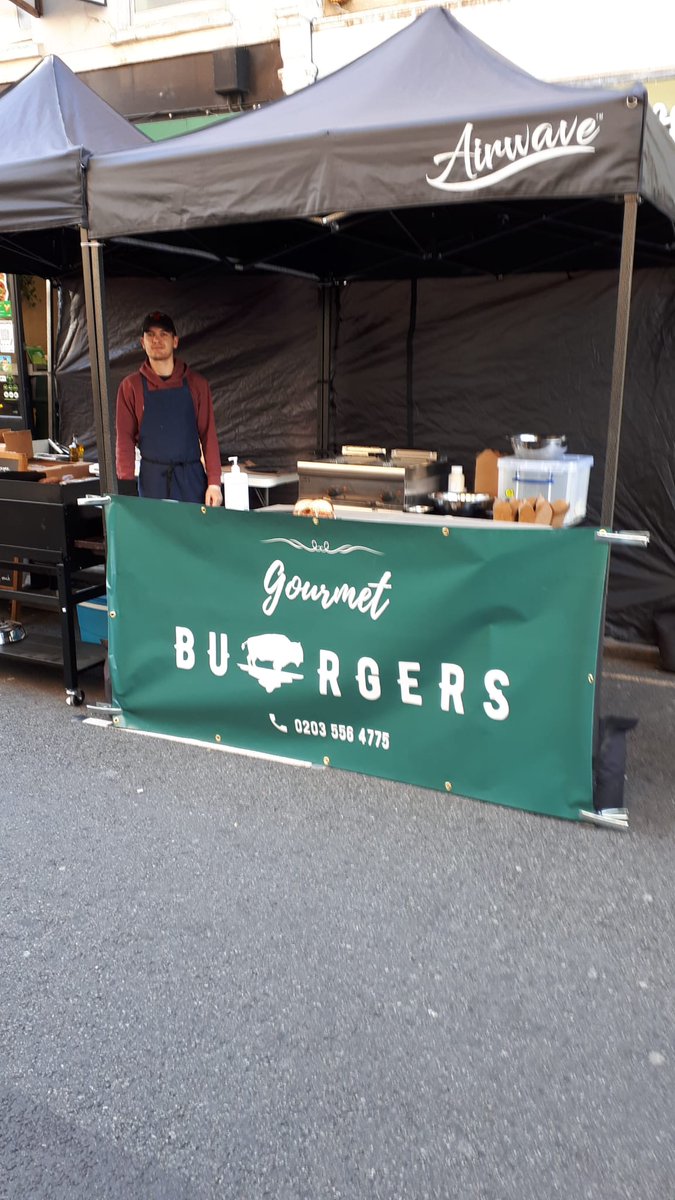 CamdenMarkets's tweet photo. Come and say 'Hi' to our new Gourmet Burgers trader at #Leatherlane Market ๐๐๐ด#LYLM2021 @HattonGDN https://t.co/gPX7c0bLSD