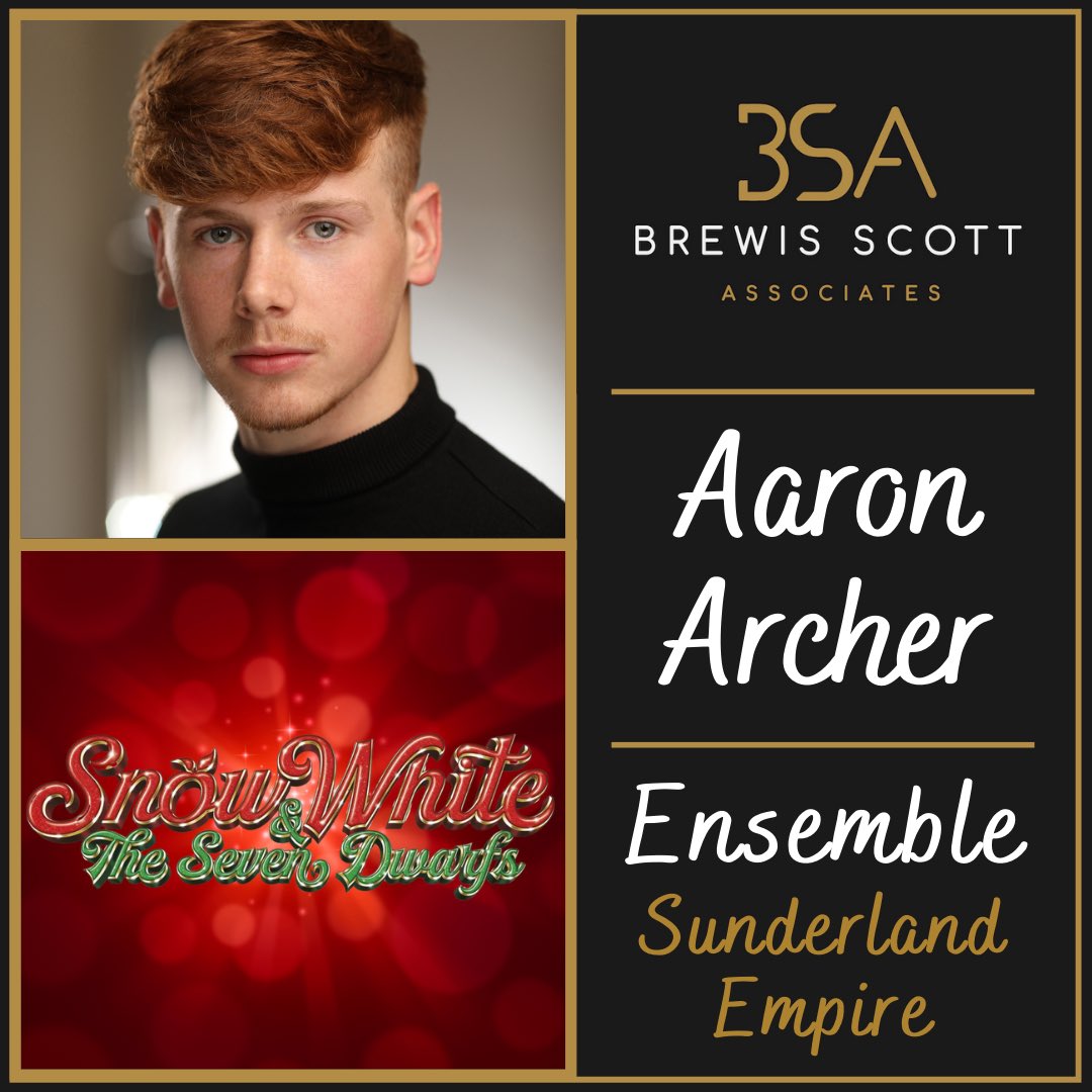BSATalent's tweet photo. Our brilliant AARON ARCHER (@Aaron_Archer_) joins the cast of SNOW WHITE AND THE SEVEN DWARFS this Christmas at @SundEmpire 

Aaron is a 2021 graduate from @TTCtweets 

Huge thanks to @munchkindamo, Martin and the team at @UKP_Ltd https://t.co/gQfVxDplK4