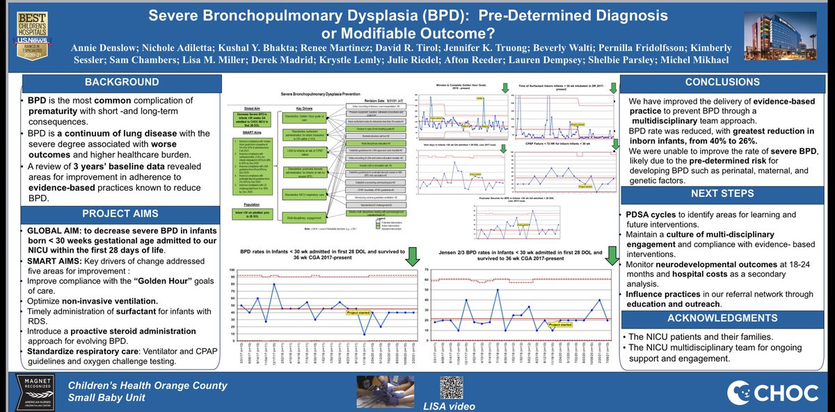 michelmikhael80's tweet photo. My colleagues Annie Denslow, MMSc, PA-C from @chocchildrens Small Baby Unit presented yesterday the interdisciplinary QI project to reduce Bronchopulmonary Dysplasia in preterm infants at the @NeoConsortium symposium. Very proud of Annie and our team! #2021CHNCsymposium https://t.co/sc4Vrd72au