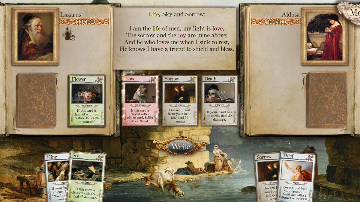 IbeDenaux's tweet photo. hey #PitchYaGame,

📜I'm working on 𝑉𝑒𝑟𝑠𝑒𝑠 𝑜𝑓 𝐸𝑛𝑐ℎ𝑎𝑛𝑡𝑚𝑒𝑛𝑡, a magical card game where you duel wizards using AI generated poetry.📜

Follow me for updates on the game!🏃‍♂️

#gamedev #indiedev #cardgame https://t.co/2FHWSdPuRv