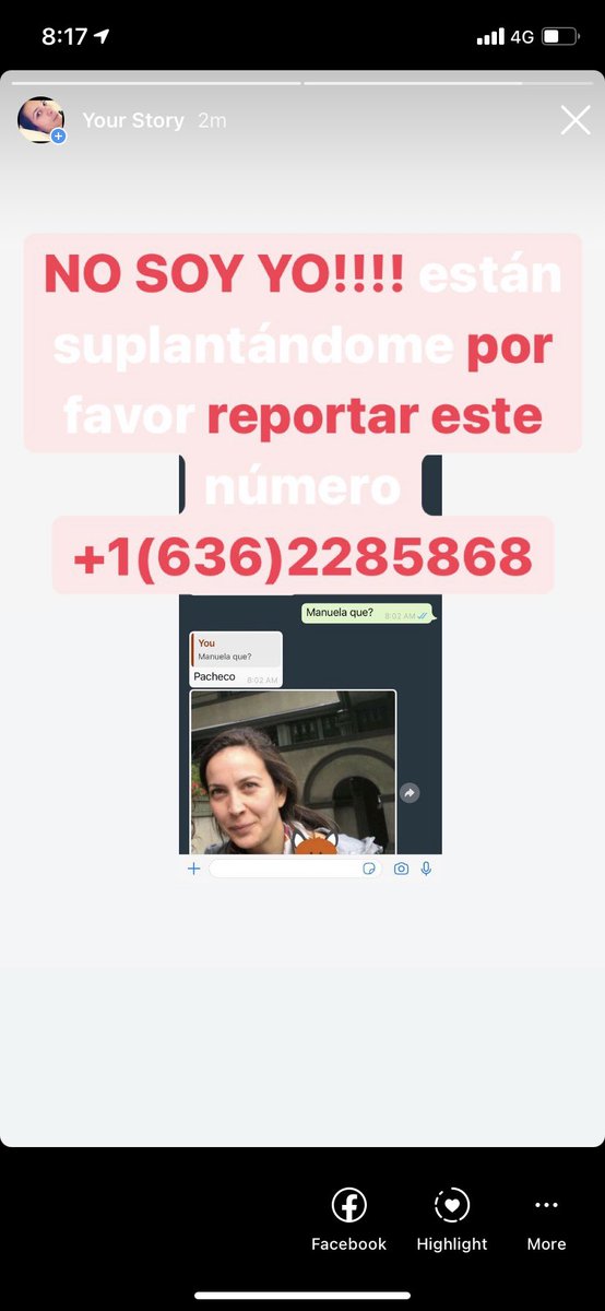 manupach's tweet photo. No soy yo!!! están suplantándome por favor reportar y bloquear!!!! https://t.co/mv8KCx3kAV