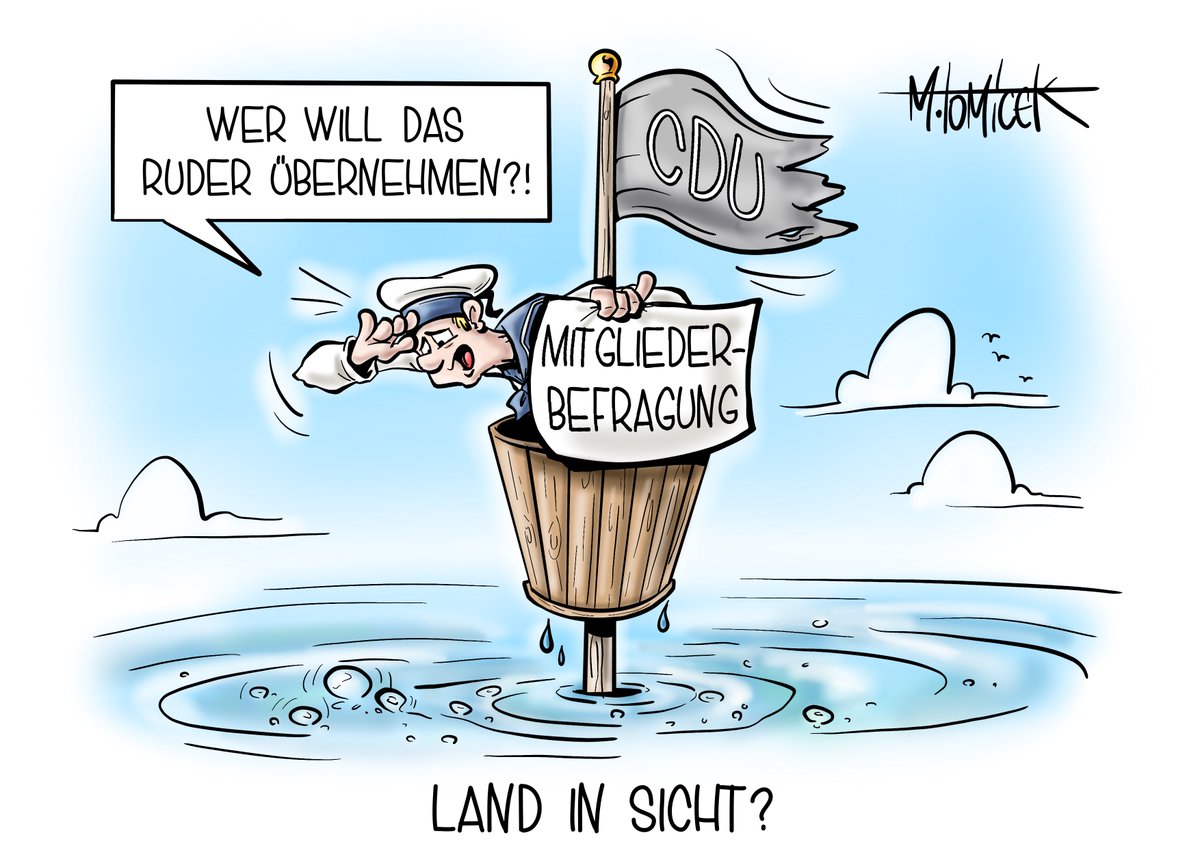 TomicekM's tweet photo. Der neue CDU-Vorsitzende wird in einer Mitgliederbefragung bestimmt.
#CDU #CDUVorsitz #Mitgliederbefragung #Mitglieder #ArminLaschet #Lachet #Nachfolger #Vorsitz #Karikatur https://t.co/rUHDL8rPiT