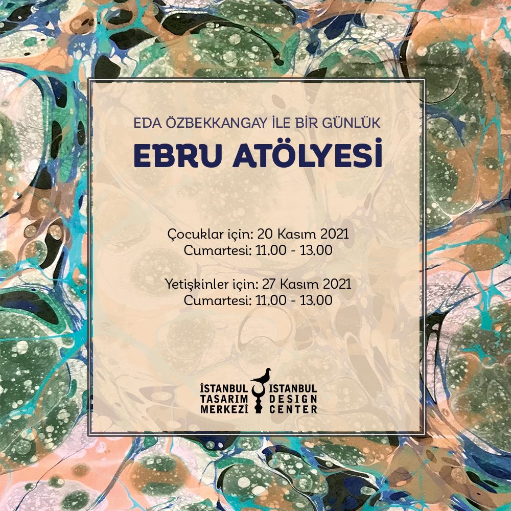 itasarimmerkezi's tweet photo. İstanbul Tasarım Merkezi’nde “Eda Özbekkangay ile Çocuklar ve Yetişkinler için 1 Günlük Ebru Atölyesi” kayıtları başladı.
Detaylı bilgi için:
https://t.co/S1QlaT9xxU
#ebru #marblingart #ebrusanatı #ebruworkshop #marblingpaper #sanat #istanbuldesigncenter #istanbultasarimmerkezi https://t.co/aorAELuooW