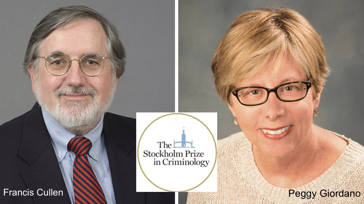 BREAKING NEWS: The 2022 Stockholm Prize in Criminology is awarded Francis Cullen, University of Cincinnati's School of Criminal Justice, USA, and Peggy Giordano, Bowling Green State University, USA, for their theoretical and policy research showing the effectiveness of...