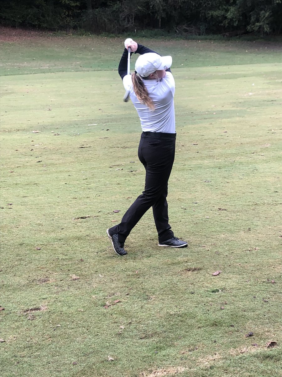 Sophie Seivers hits her second shot on hole no. 11 in the second round of the Eagle Invitational being played at Nob North