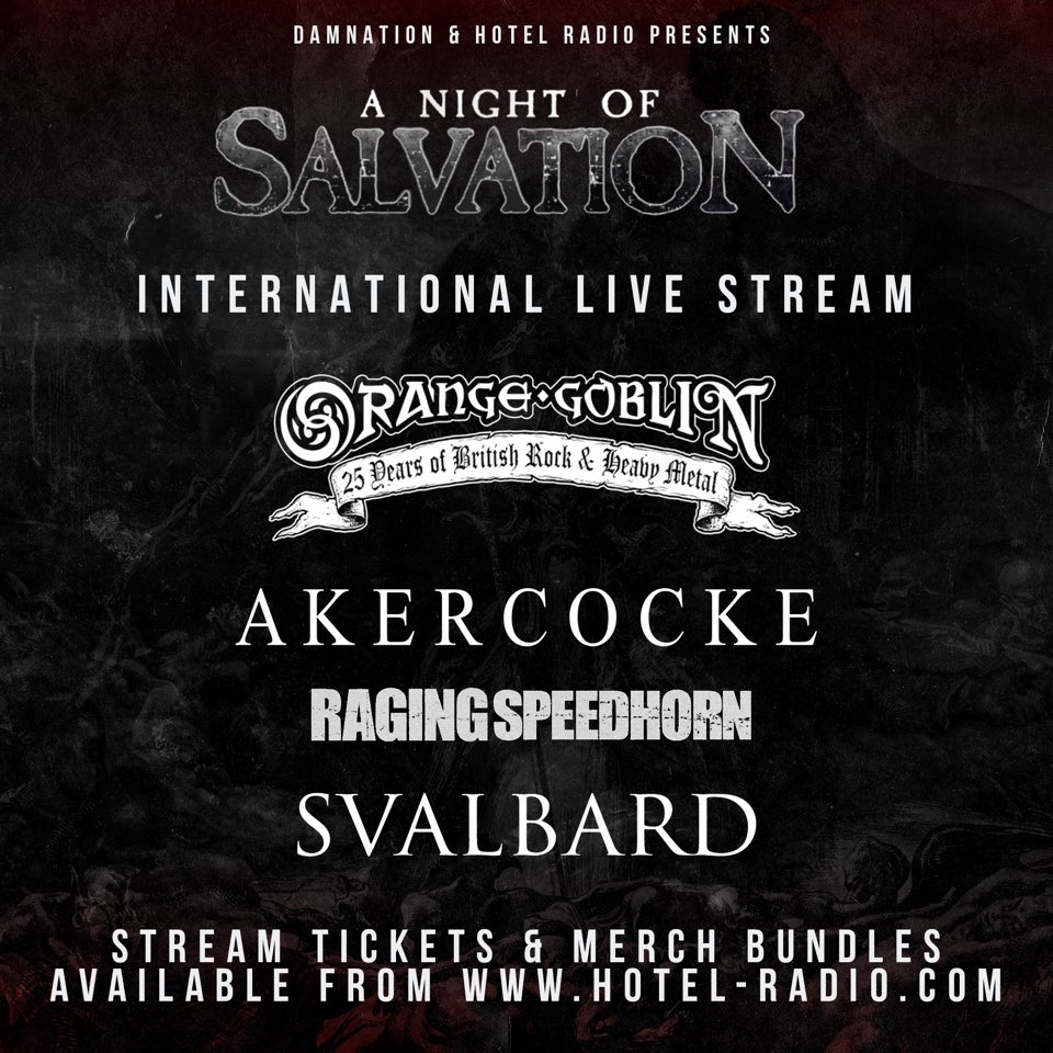 Salvation live streaming this Friday. If you can’t make the show go get yourself a ticket.