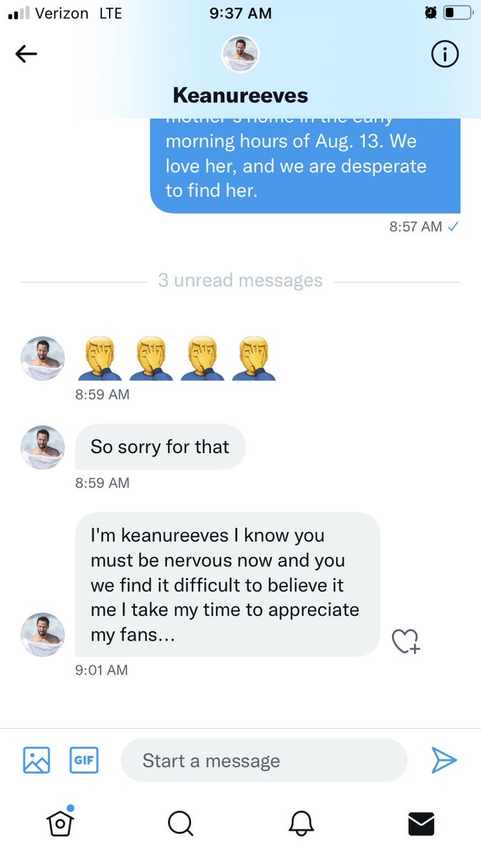 gofindandrea's tweet photo. Did you guys know, that Keanu Reeves personally private messages each of his fans?!? #KeanuReeves 😂 #whereisAndreaKnabel #GoFindAndrea #BillandTedsExcellentAdventure #Constantine #andybeshear #gregfischer #lmpd https://t.co/VMf4Tcic1p