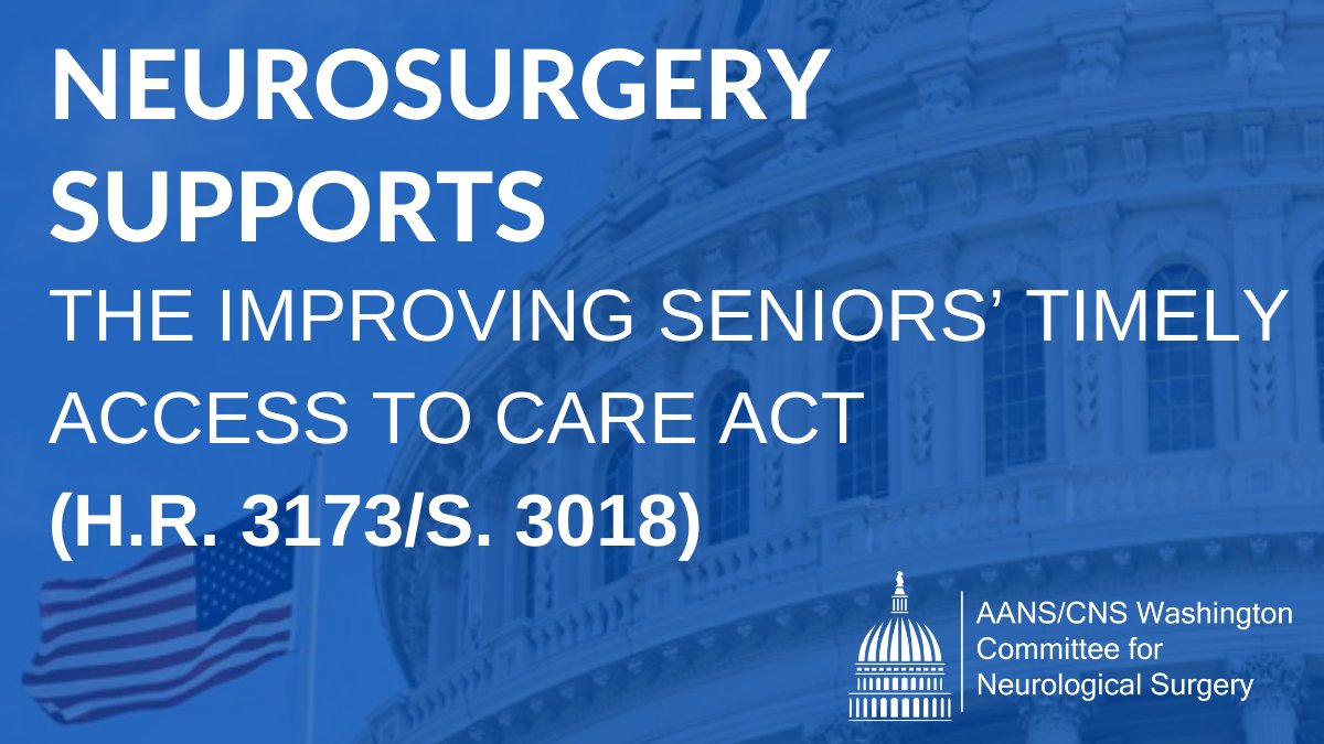 .@Neurosurgery urges #Congress to bring common-sense reform to prior authorization practices by adopting #S3018. This bill will protect #Medicare Advantage patients from time-consuming #PriorAuth practices and remove barriers to timely access to care. bit.ly/3bijjjc